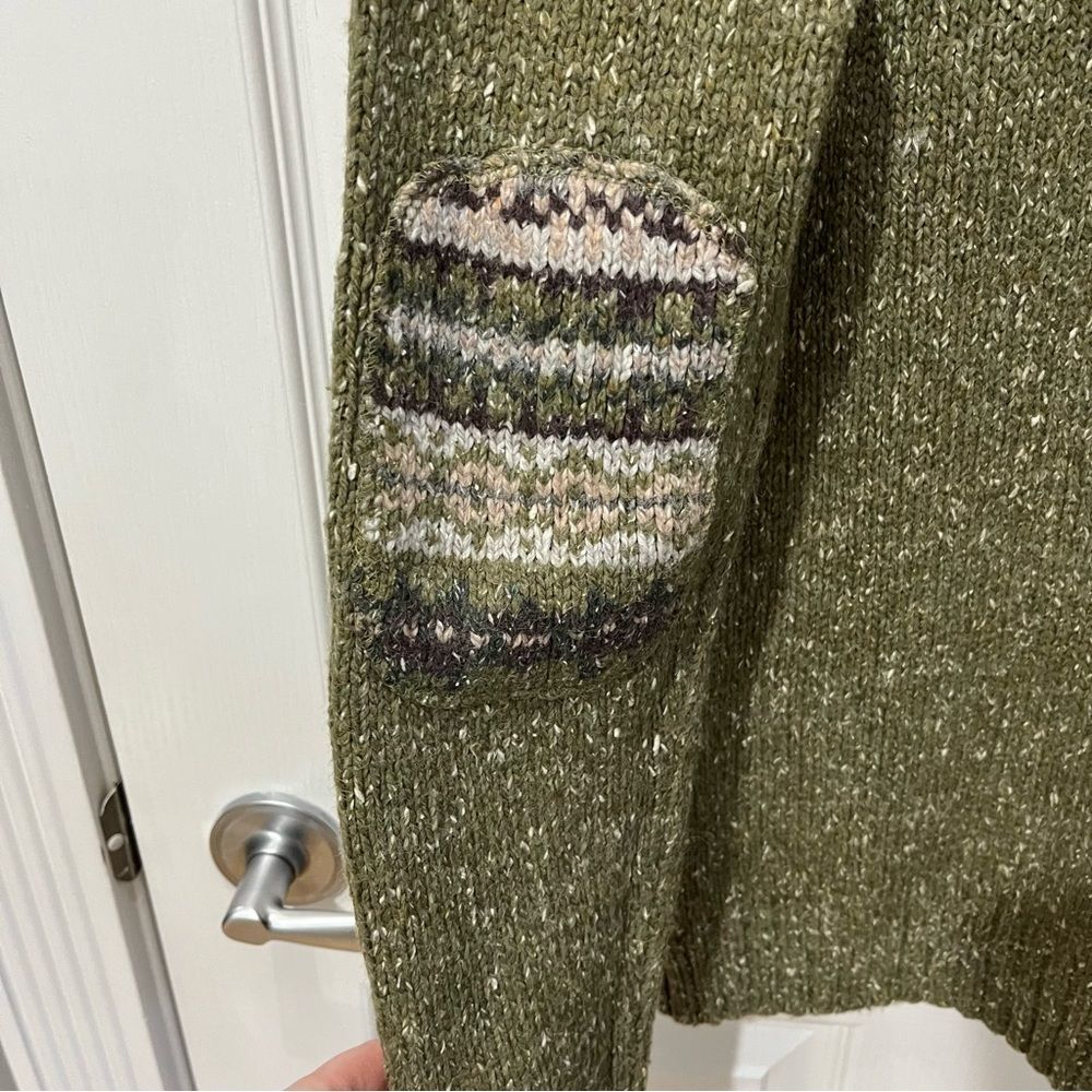 One on One vintage long sleeve v neck green sweater size large - Picture 6 of 9